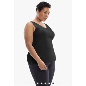 MM Lafleur Peggy Top - Eco 365Knit in Black V-Neck Tank 1X
